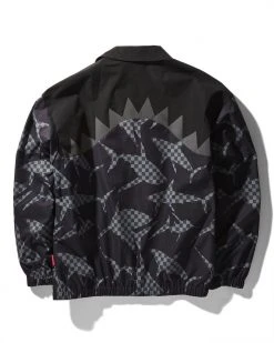 SPRAYGROUND® APPAREL+GEAR SHARK CHECK TRIBE WINDBREAKER (BLACK)