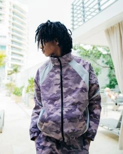 SPRAYGROUND® SHARK CHECK WINDBREAKER (PURPLE) APPAREL+GEAR