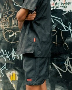 SPRAYGROUND® SPRAYGROUND INFINITI REFLECTIVE SHORT-SLEEVE BUTTON DOWN APPAREL+GEAR