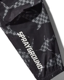 SPRAYGROUND® SHARK CHECK WINDBREAKER JOGGER (BLACK) APPAREL+GEAR