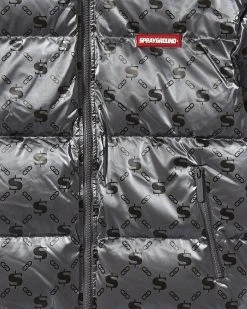 SPRAYGROUND® MONEYGRAM PUFFER JACKET (PLATINUM) APPAREL+GEAR 6 SPRAYGROUND® MONEYGRAM PUFFER JACKET (PLATINUM) APPAREL+GEAR