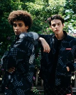 SPRAYGROUND® APPAREL+GEAR SHARK CAMO ZIP FRONT BOMBER JACKET