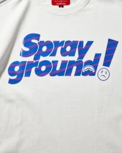 SPRAYGROUND® APPAREL+GEAR OMBRE LOGO TAPE T-SHIRT (WHITE)