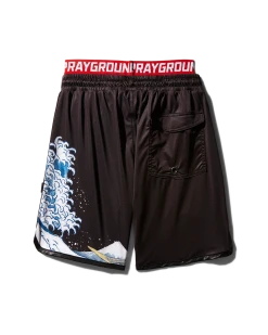 SPRAYGROUND® SWIMWEAR KIDS JAPAN WAVE SWIM TRUNKS (BLACK)