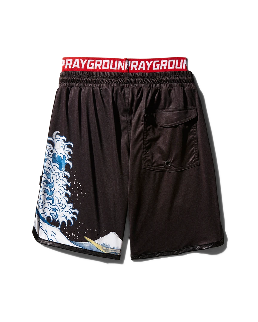 SPRAYGROUND® SWIMWEAR KIDS JAPAN WAVE SWIM TRUNKS (BLACK) 2 SPRAYGROUND® SWIMWEAR KIDS JAPAN WAVE SWIM TRUNKS (BLACK)