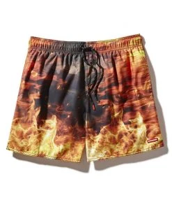 SPRAYGROUND® SWIMWEAR CAMO FIRE SHOTO SWIM TRUNKS