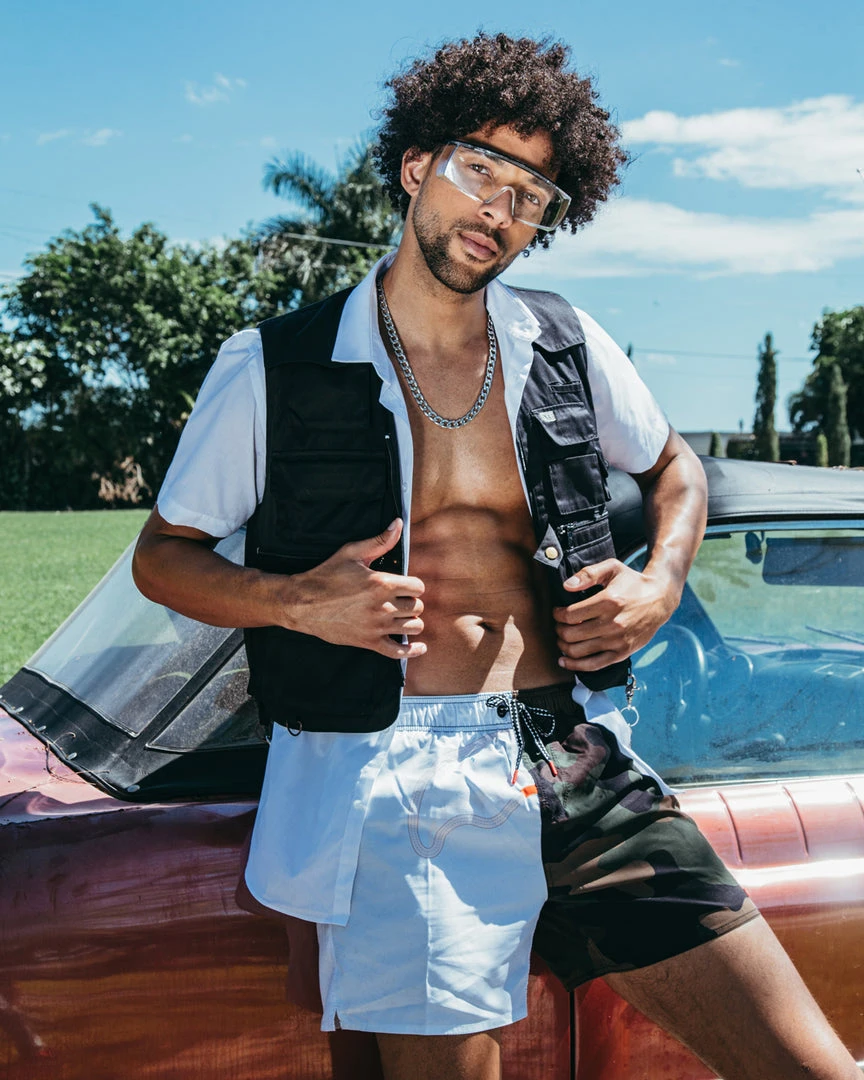 SPRAYGROUND® SPLIT BITE CAMO SHOTO SWIM TRUNKS SWIMWEAR SPRAYGROUND® SPLIT BITE CAMO SHOTO SWIM TRUNKS SWIMWEAR