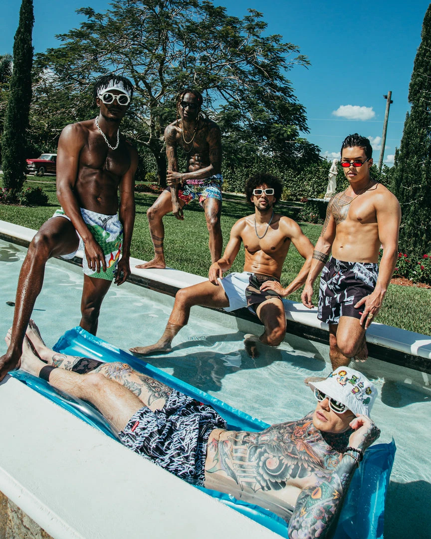 SPRAYGROUND® SPLIT BITE CAMO SHOTO SWIM TRUNKS SWIMWEAR SPRAYGROUND® SPLIT BITE CAMO SHOTO SWIM TRUNKS SWIMWEAR