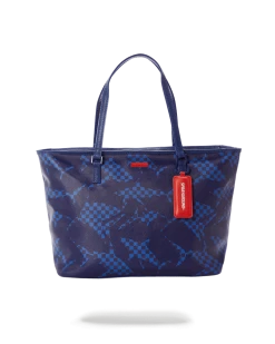 SPRAYGROUND® SHARK CHECK (BLUE) TOTE BAGS