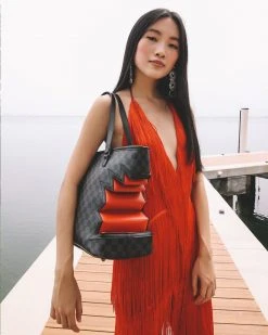 SPRAYGROUND® BAGS SHARK BITE SHARKS IN PARIS GRAY TOTE