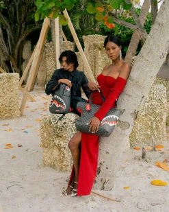 SPRAYGROUND® BAGS SHARK BITE SHARKS IN PARIS GRAY TOTE