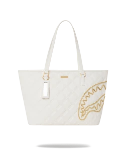 SPRAYGROUND® RIVIERA LE BLANC GOLD CHAIN SHARK TOTE