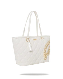 SPRAYGROUND® RIVIERA LE BLANC GOLD CHAIN SHARK TOTE 15 SPRAYGROUND® RIVIERA LE BLANC GOLD CHAIN SHARK TOTE