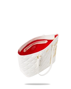 SPRAYGROUND® RIVIERA LE BLANC GOLD CHAIN SHARK TOTE 18 SPRAYGROUND® RIVIERA LE BLANC GOLD CHAIN SHARK TOTE