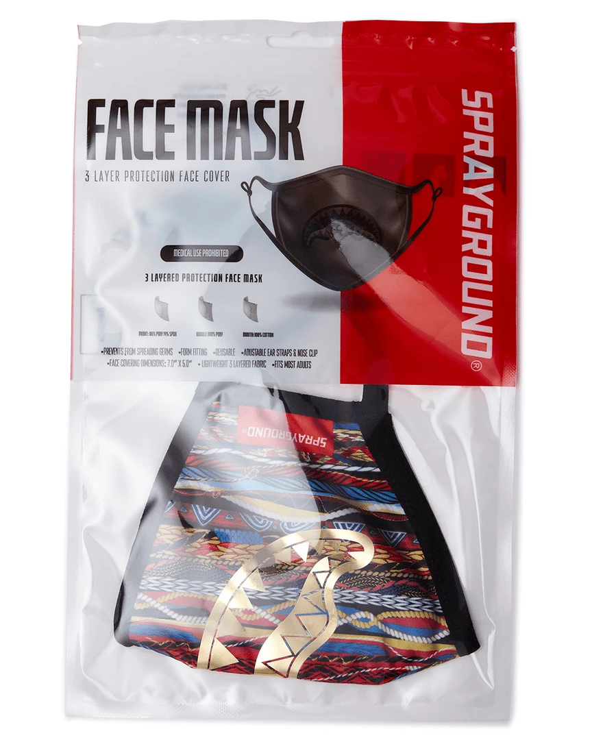 SPRAYGROUND® FACE MASKS 1994 GOLD METALLIC SHARK POLYESTER FACE MASK 13 SPRAYGROUND® FACE MASKS 1994 GOLD METALLIC SHARK POLYESTER FACE MASK