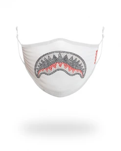 SPRAYGROUND® FACE MASKS TRINITY DIAMOND SHARK (WHT) POLYESTER FACE MASK