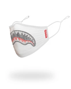 SPRAYGROUND® FACE MASKS TRINITY DIAMOND SHARK (WHT) POLYESTER FACE MASK