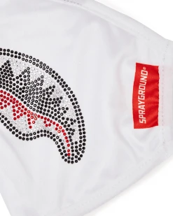 SPRAYGROUND® FACE MASKS TRINITY DIAMOND SHARK (WHT) POLYESTER FACE MASK