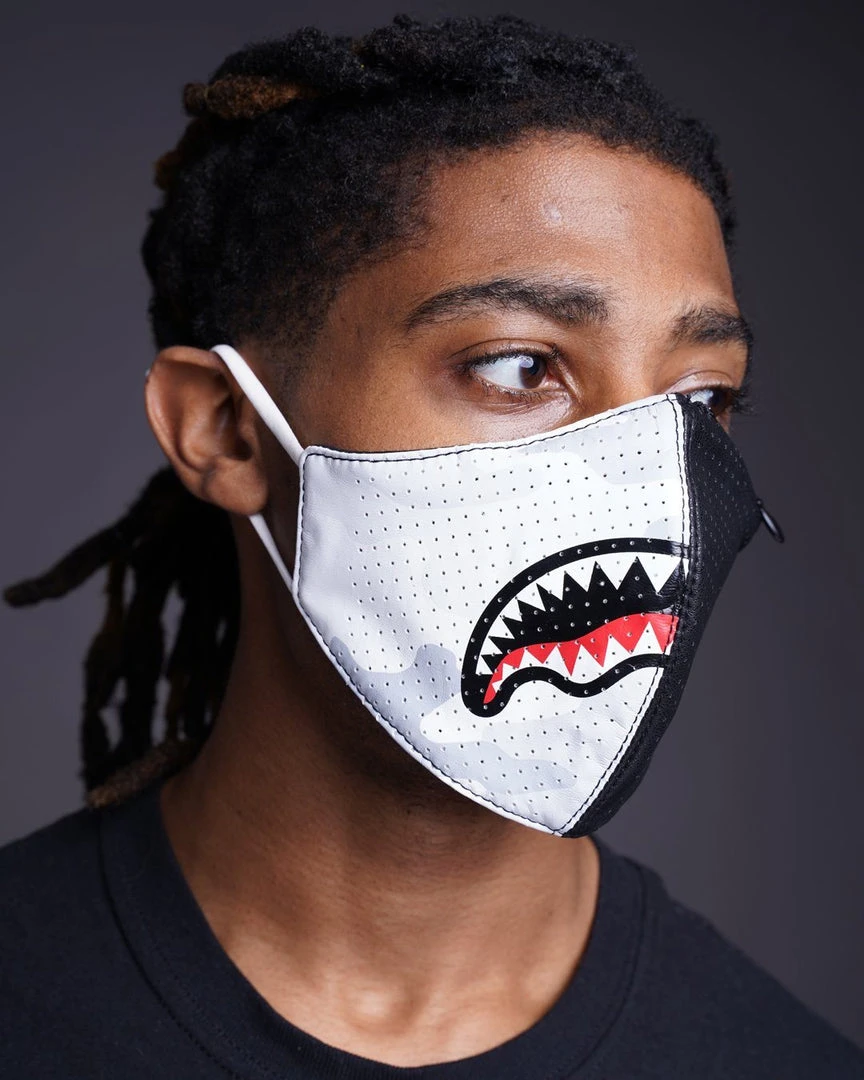 SPRAYGROUND® DAMAGE CONTROL STASH POCKET VEGAN LEATHER FACE MASK 2 SPRAYGROUND® DAMAGE CONTROL STASH POCKET VEGAN LEATHER FACE MASK