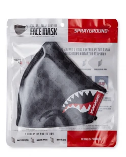 SPRAYGROUND® SHARKS IN PARIS (GRAY) VEGAN LEATHER FACE MASK FACE MASKS 23 SPRAYGROUND® SHARKS IN PARIS (GRAY) VEGAN LEATHER FACE MASK FACE MASKS