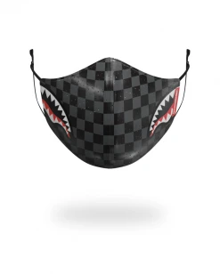 SPRAYGROUND® SHARKS IN PARIS (GRAY) VEGAN LEATHER FACE MASK FACE MASKS
