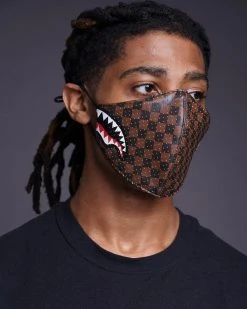 SPRAYGROUND® FACE MASKS SHARKS IN PARIS VEGAN LEATHER FACE MASK