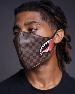 SPRAYGROUND® FACE MASKS SHARKS IN PARIS VEGAN LEATHER FACE MASK