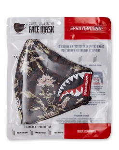 SPRAYGROUND® FACE MASKS SHARKFLOWER VEGAN LEATHER FACE MASK