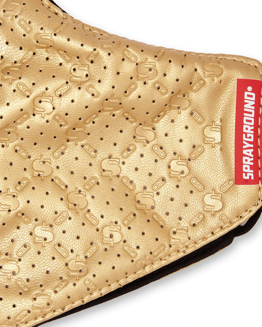 SPRAYGROUND® FACE MASKS GOLD MONEYGRAM VEGAN LEATHER FACE MASK 5 SPRAYGROUND® FACE MASKS GOLD MONEYGRAM VEGAN LEATHER FACE MASK
