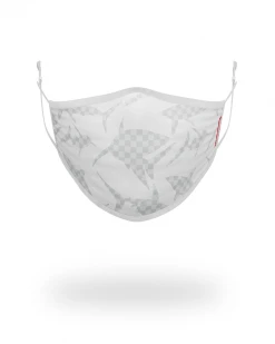 SPRAYGROUND® FACE MASKS SHARK CHECK (WHITE) FACE MASK