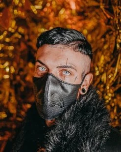 SPRAYGROUND® MIDNIGHT SHARK VEGAN LEATHER FACEMASK FACE MASKS 3 SPRAYGROUND® MIDNIGHT SHARK VEGAN LEATHER FACEMASK FACE MASKS