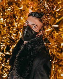 SPRAYGROUND® MIDNIGHT SHARK VEGAN LEATHER FACEMASK FACE MASKS 7 SPRAYGROUND® MIDNIGHT SHARK VEGAN LEATHER FACEMASK FACE MASKS