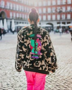 SPRAYGROUND® CAMO BEAR BOMBER FLEECE JACKET APPAREL+GEAR