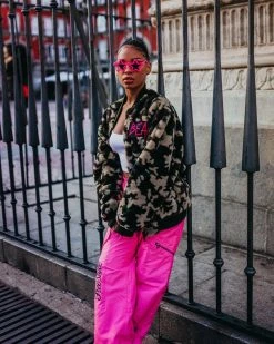 SPRAYGROUND® CAMO BEAR BOMBER FLEECE JACKET APPAREL+GEAR