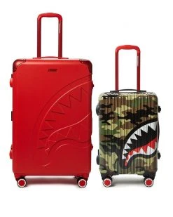 SPRAYGROUND® FULL-SIZE RED CARRY-ON CAMO LUGGAGE BUNDLE